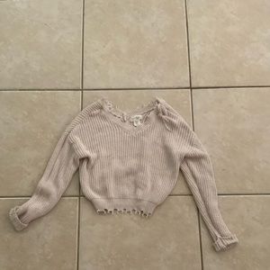 distressed sweater